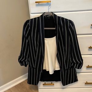 Express blazer pin stripes black and white